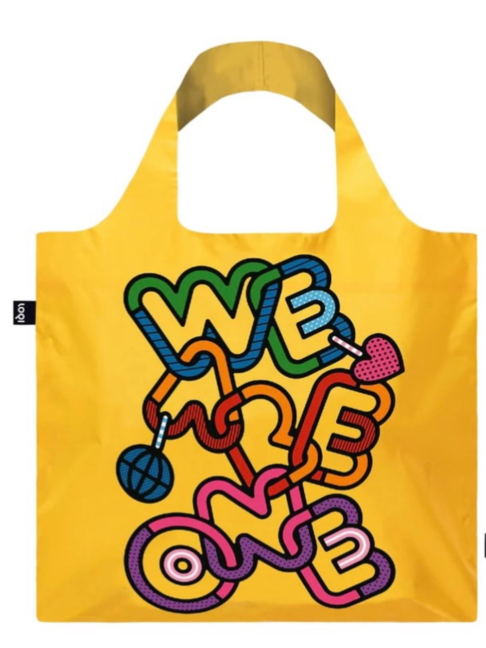 LOQI Yellow 'We Are One' Graphic Tote Bag